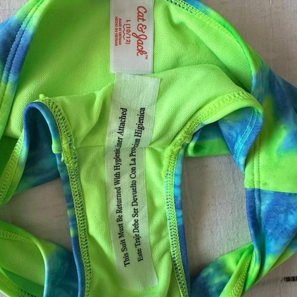 NWT Cat & Jack 2 Piece Swimwear for Girls Green Blue Size L 10/12 - Picture 8 of 9